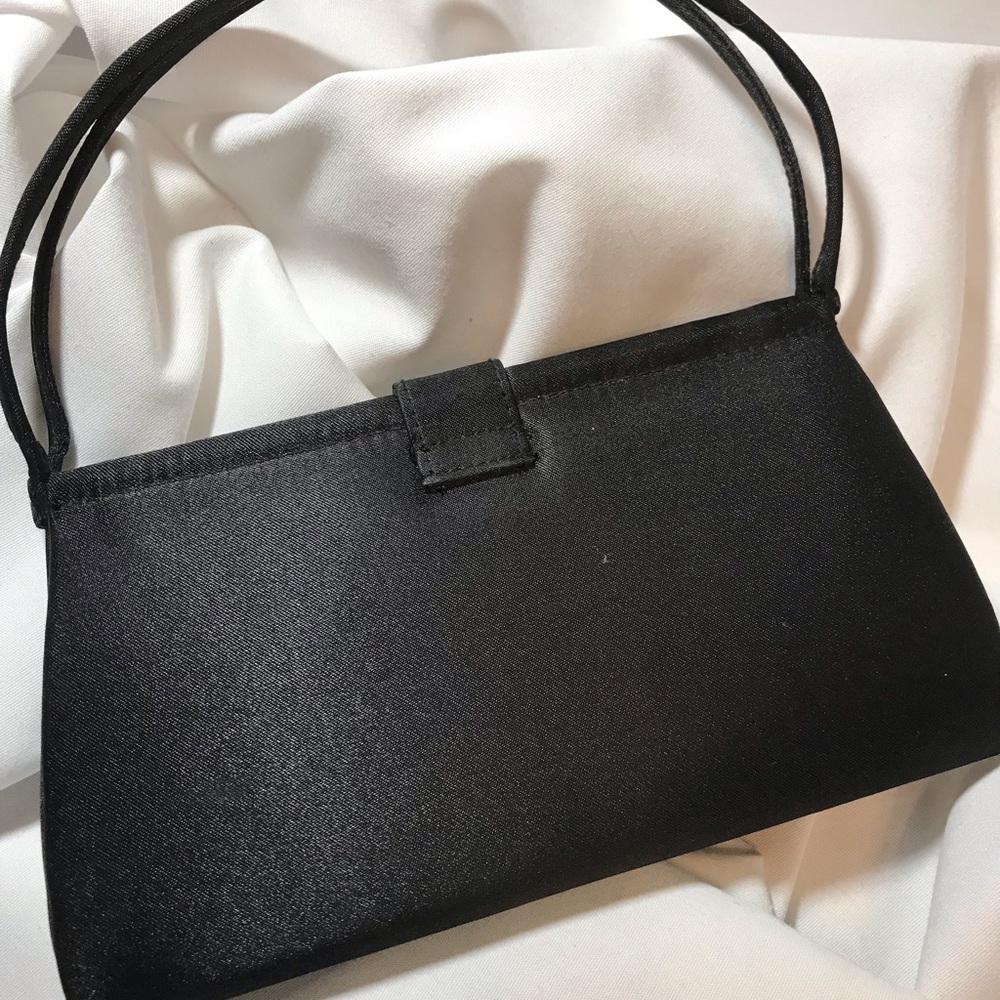 Black Satin Evening Bag - Picture 2 of 6
